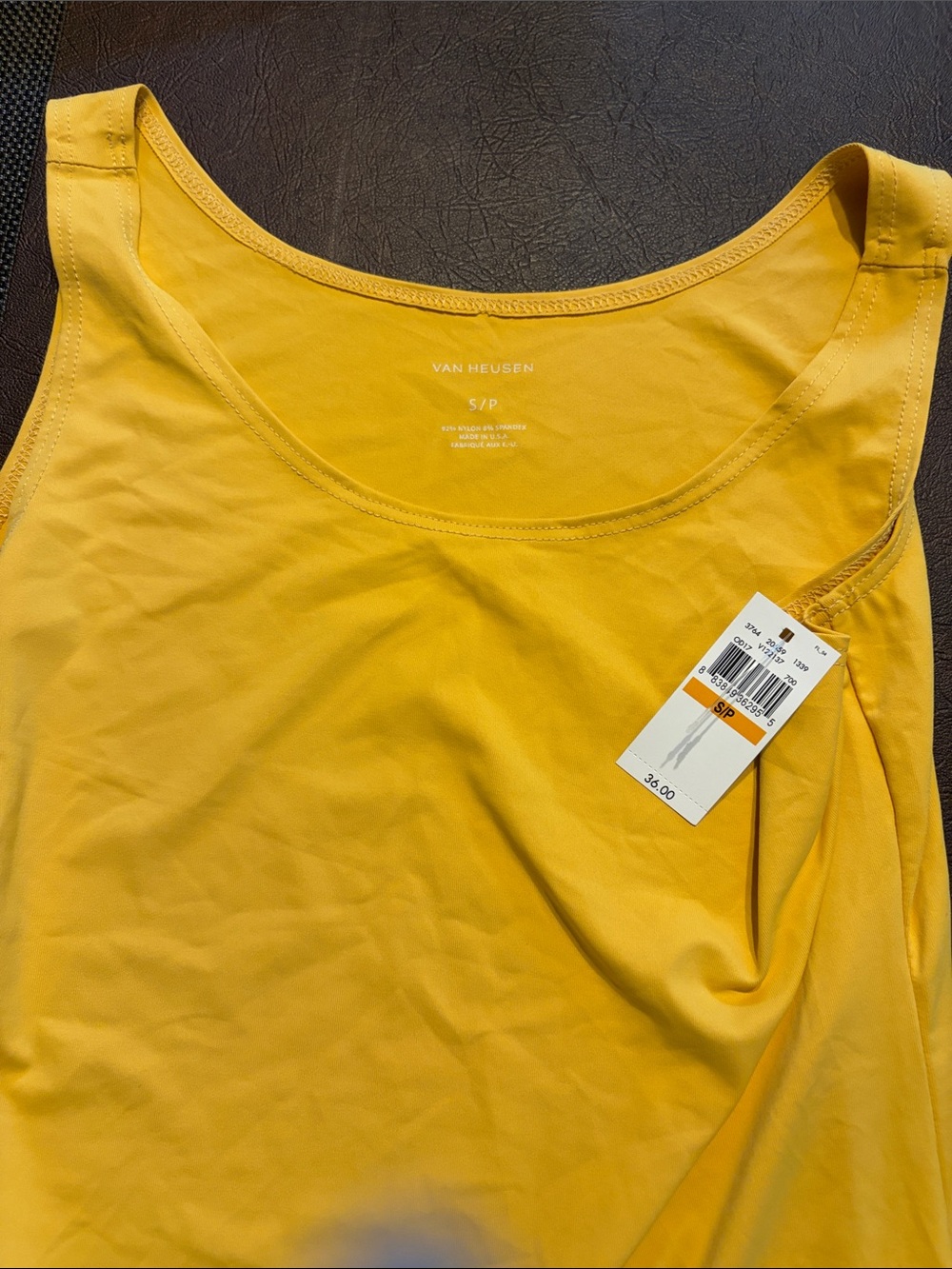 Van Heusen Bright Yellow Scoop Neck Tank